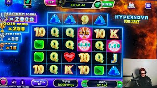 Luckyland Slots 1000 dollar buy in various wins and losses [upl. by Missi]