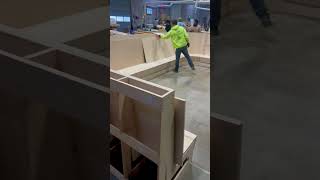 Dry fitting this banquette radius bench wood carpentry builder woodworking woodworkshop [upl. by Aihsenat]