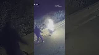 Suspects pants catch on fire during alleged arson [upl. by Ayerf496]