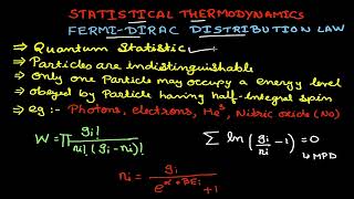 FERMI DIRAC STATISTICS  STATISTICAL THERMODYNAMICS [upl. by Laehcar]