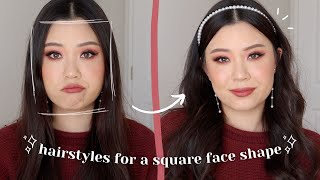 flattering hairstyles for a square face shape ✨ my go to hairstyles [upl. by Primaveria30]