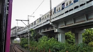 Mumbai Local Crosses Over Mumbai Local  Harbour Line Bridge Over Western Railway [upl. by Plafker]