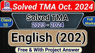 NIOS Class 10 English Solved TMA 202324 [upl. by Ahsiuqat]