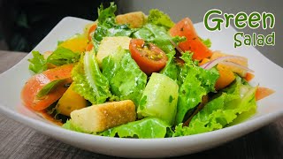 Green Salad Recipe  Vegetable Salad  Fresh Dressing [upl. by Antony914]