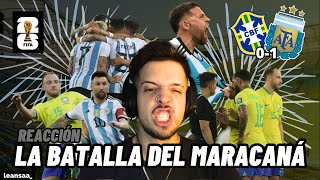 REACCIÓN  LA BATALLA DEL MARACANÁ  Brasil 01 Argentina  Eliminatorias Mundial 2026 [upl. by Enyledam]