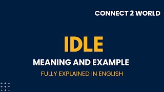 What Does idle Means  Meanings And Definitions With idle in ENGLISH [upl. by Nisaj]