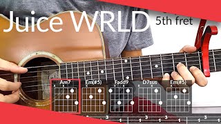 Adore You Juice WRLD Guitar Tutorial  Tab Chords [upl. by Keil726]