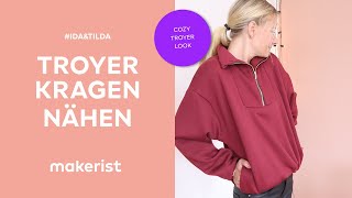 Troyer Kragen nähen  makerist easy DIY [upl. by Acisej]