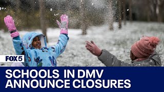 DC snow Schools closed as more snow on the way [upl. by Aihselef385]