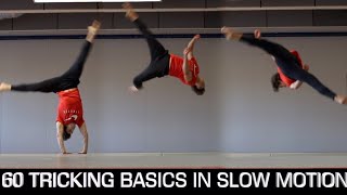 60 Tricking Basics  Easiest to Hardest Slow Motion [upl. by Scopp771]