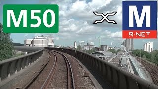 🚇 GVB Rnet Amsterdam Metrolijn 50 Cabinerit Gein  Isolatorweg Drivers view POV [upl. by Yereffej]