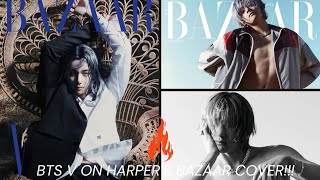 BTS V Hot on Harpers Bazaar magazine cover February 2024 [upl. by Akcir102]