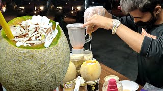 Refreshing Muskmelon Juice  Indian Style Healthy Smoothie Muskmelon Milkshake  Summer Street Drink [upl. by Hogle]