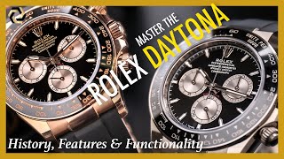 How To Mastering the Rolex Daytona Cosmograph  History Features amp Functionality [upl. by Airdnola]