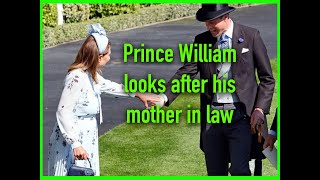 PRINCE WILLIAM LOOKS AFTER CAROLE MIDDLETON  UNITED FRONT WITH WHOLE FAMILY ROYALS AT ASCOT [upl. by Portugal620]