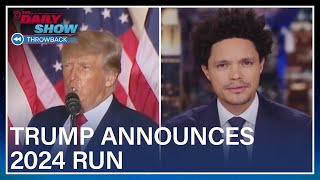 Trumps NotSoTriumphant 2024 Campaign Announcement  The Daily Show [upl. by Esiuolyram]