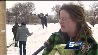 Students embrace snow at college ahead of winter carnival [upl. by Gowon833]