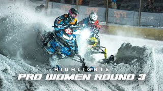 Amsoil Championship Snocross 2022  Pro Women Round 3 Highlights [upl. by Yonit178]