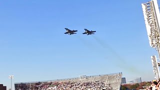 Extreme Low Pass gets F18 Pilots grounded  Georgia Tech vs Wake Forrest 2009 Flyover [upl. by Gardol112]