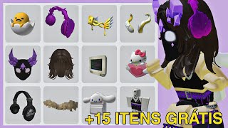 COMO CONSEGUIR 15 ITENS GRÁTIS NO ROBLOX 😍 [upl. by Thain]