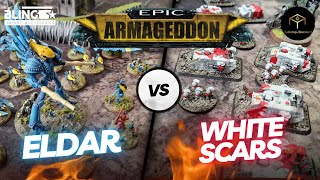 Epic Armageddon 40k Battle Report  Eldar vs White Scars [upl. by Tiedeman]