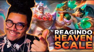 REAGINDO AS NOVAS SKINS HEAVENSCALE A RIOT ENTREGOU 🤔 [upl. by Doowyah]