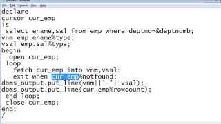 PLSQL Explicit Cursors [upl. by Spragens]