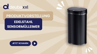 Edelstahl Automatik Mülleimer mit Sensor 56 Liter Fassungsvermögen inkl Klemmring für Müllbeutel [upl. by Atiuqcaj]