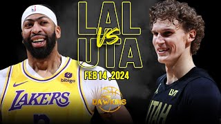 Los Angeles Lakers vs Utah Jazz Full Game Highlights  February 14 2024  FreeDawkins [upl. by Hubing]