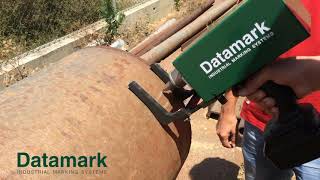 Datamark MP 50 Mobile Portable marking machine steel pipes [upl. by Eyaj484]