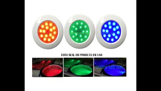 Refletores Luminária de Led para Piscina RGB 15W IP68 Rosca 12 [upl. by Tnomel]