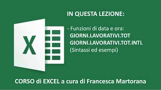 EXCEL tutorial 7J  GIORNI LAVORATIVI in Excel [upl. by Letnohs]