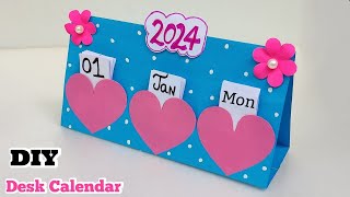 How to make New Year 2024 Desk Calendar  DIY Calendar  Handmade Desk Calendar  Paper Calendar diy [upl. by Aicre]