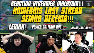 REACTION STREAMER MALAYSIA❗️HOMEBOIS LOST STREAK SEMUA KECEWA❗️ GAME 3 HOMEBOIS VS TEAM HAQ [upl. by Zitvaa980]