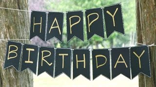 How To Create A Simple Elegant Birthday Banner  DIY Crafts Tutorial  Guidecentral [upl. by Danica]