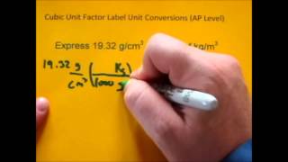 Cubic Unit Factor Label Conversions gcm3 to kgm3 [upl. by Donahue]