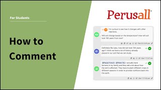 How to Comment on Perusall Course Material  Students [upl. by Linus730]