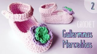 Como tejer guillerminas merceditas a crochet para bebe 22 [upl. by Oironoh730]