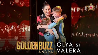 Românii au talent 2023 Olya și Valera Golden Buzzul Andrei [upl. by Wilhide]