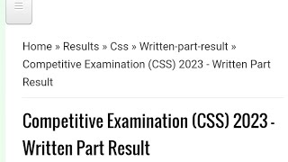 FPSC Update CSS 2023 Written part Resultcssexam [upl. by Azarcon]