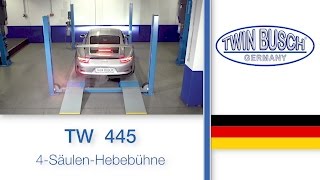 TW 445  4SäulenHebebühne von TWIN BUSCH® [upl. by Ahsiekahs849]