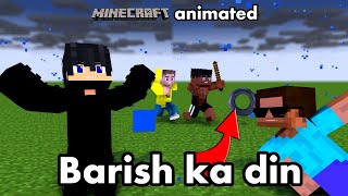 barish ka din  minecraft funny animation  school se chutti  proboiz 95 junkeyy technogamerz [upl. by Allister]