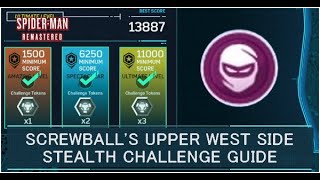 Screwball Upper West Side Stealth Challenge Tokens Guide  Spider Man Remastered [upl. by Vernor186]