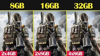 8GB vs 16GB vs 32GB RAM The Division 2  i7 8700K  1080p [upl. by Sandry531]