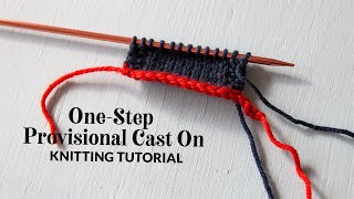 OneStep Provisional Cast On in Knitting a scrap yarn method  Hands Occupied [upl. by Strait]