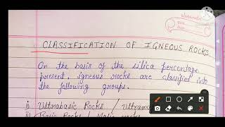 Classification of igneous rocks  Geology Bsc 3 sem [upl. by Beasley]