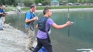 Gara di pesca serale Trittico Laghetto Grosotto 7 luglio 2012 parte 1 [upl. by Mord728]