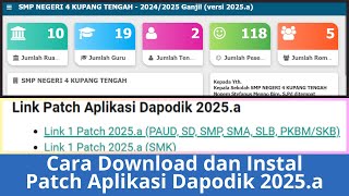 Cara Downlaod dan Instal Patch Aplikasi Dapodik 2025a  Dapodik [upl. by Embry4]