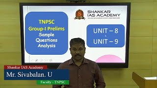 TNPSC GroupI Prelims  Sample Questions Analysis  Shankar IAS Academy [upl. by Nirraj826]