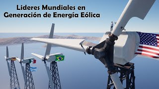 Paises LIDERES en ENERGÍA EÓLICA en el mundo [upl. by Tigirb]